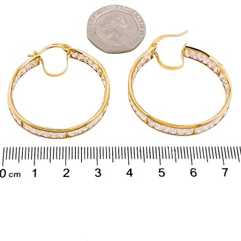 9ct gold Cubic Zirconia Hoop Earrings